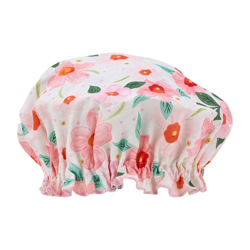 Annabel Trends Linen Shower Cap - Meadow Blush